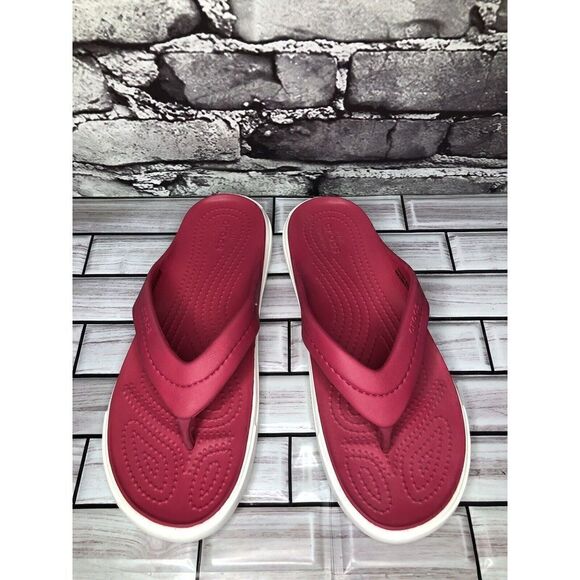 Crocs Dual Comfort Pink Rubber Casual Flip Flops Sandals Women Sz 7M US/38EU - Picture 3 of 16